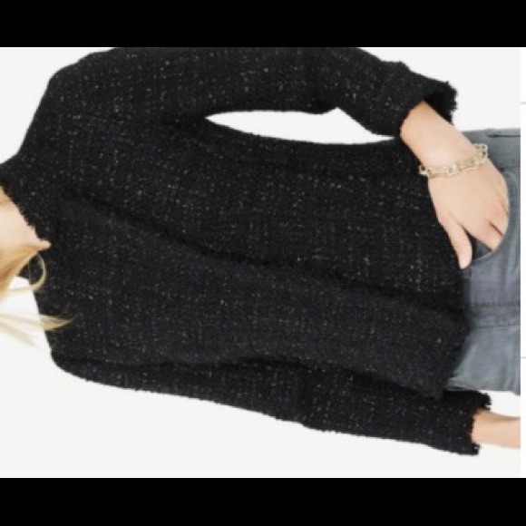 Ann Taylor Tweed Fringe Blazer Size 10